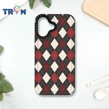 TRON IPHONE 16 英式蘇格蘭格紋B款 MAGSAFE 磁吸 防摔 太空殼 透白 手機殼