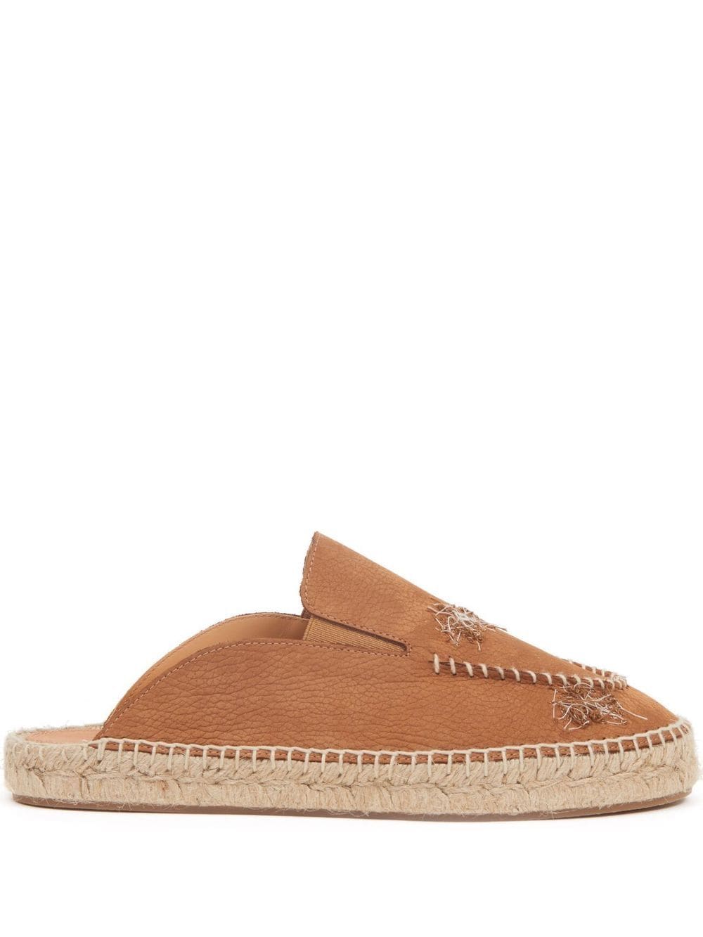 Maison Margiela - jute-sole leather slippers - women - Calf Leather/Calf Leather/Jute/Jute/Rubber - 38 - Brown