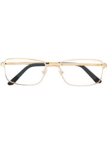 Cartier Eyewear - rectangular frame glasses - men - Metal (Other) - 56 - Gold