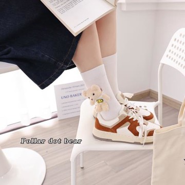 韓國白色可愛小熊襪子立體毛絨玩偶新款糖果色女ins潮網紅款夏季