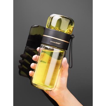 茶水分離雙層玻璃杯女夏季泡茶個人專用高級感水杯2025新款杯子男