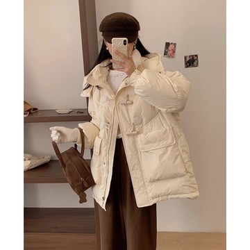 [米蘭精品] 真羽絨90%鴨絨羽絨外套羽絨衣夾克-復古加厚保暖舒適女外套5色74ip28