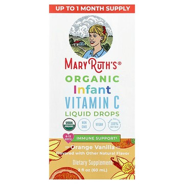 MaryRuth's, 有機嬰兒維生素 C 液體滴劑，6-12 個月，柳丁香草味，2 液量盎司（60 毫升）