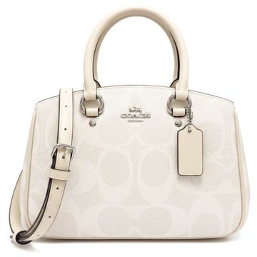 COACH 經典C LOGO手提/斜背兩用黛妃包(白)