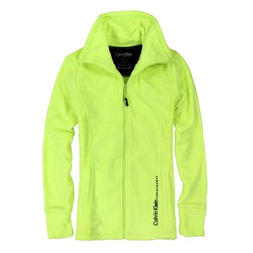 美國百分百【全新真品】Calvin Klein 外套 CK 刷毛 輕巧 快乾 保暖 運動 螢光 黃 S號 女 E505