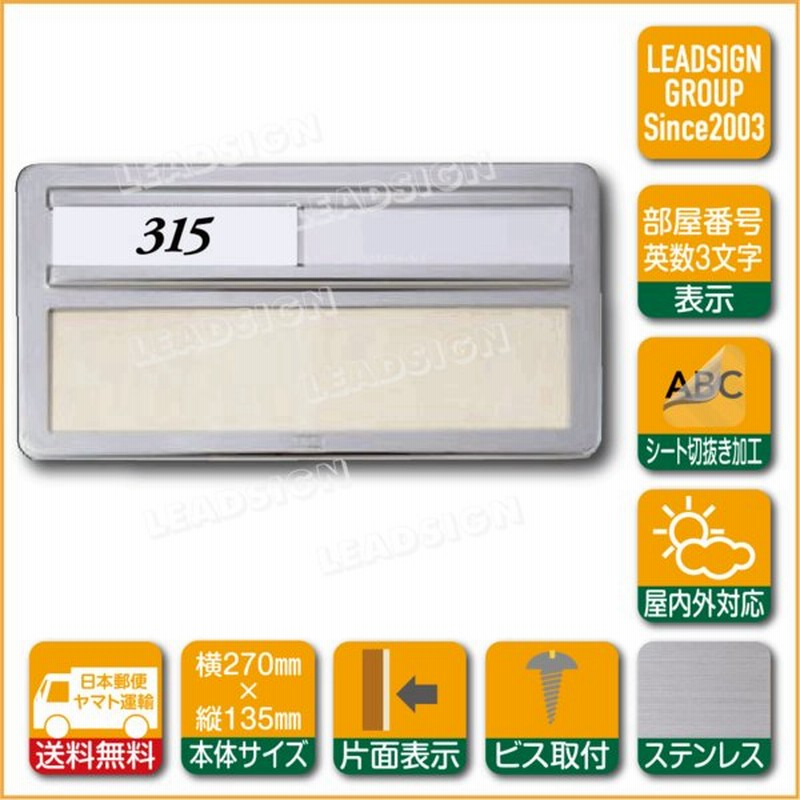 ｓ型室名札 Sa S H3 213 123 部屋番号３文字付き 杉田エース Ace ステンレス 室名札 表札 シール付 マンション表札 集合住宅用表札 アパート表札 通販 Lineポイント最大0 5 Get Lineショッピング