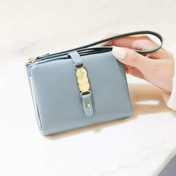 韓版簡約時尚女包2024秋季新款大容量百搭潮流多功能短款軟皮錢包