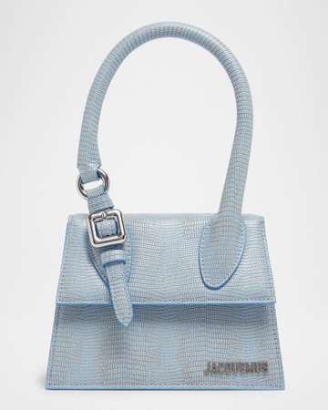 Le Chiquito Moyen Lizard-Embossed Leather Top-Handle Bag