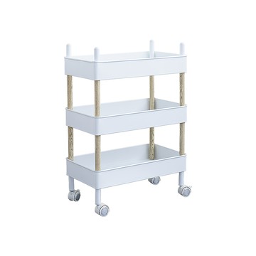 【dayneeds】日式典雅[鐵網]三層推車(兩色可選)白色