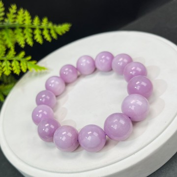 精品紫鋰輝手串15.5mm冰潤顆顆貓眼薰衣草水晶手錬女脈輪直覺洞察
