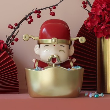 金元寶財神收納擺件招財春節過新年裝飾品玄關客廳新店鋪開業禮物