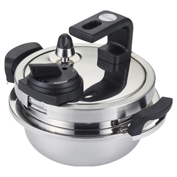 Cladin 全三層壓力鍋 3人份  1個  2.2L  銀色 + 黑色