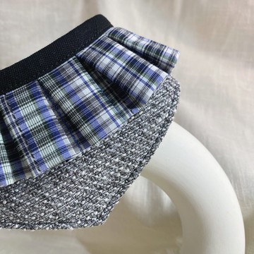 發裁手作。Facai Handmade 寵物領巾 毛孩瑪格領_深色小香毛呢