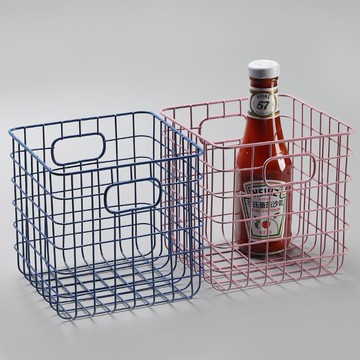 北歐風ins金屬雜物收納筐鐵藝浴室桌面整理化妝品收納籃