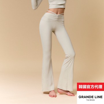 GRANDELINE｜韓國製 羅紋綁帶靴型褲 喇叭褲 瑜珈褲