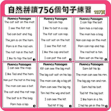 B033.自然拼讀句子練習 英文句子朗讀練習紙