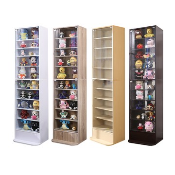 BuyJM MIT低甲醛耐重10層強化玻璃門展示櫃/收納櫃/玻璃櫃/公仔櫃胡桃色