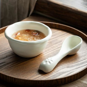 高顏值陶瓷餐具米飯碗女生燕窩碗創意勺子家用小碗粥碗甜品碗批發