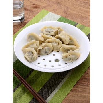 餃子盤骨瓷撈餃子漏盤瀝水雙層盤子家用陶瓷水餃盤子高顏值樓盤