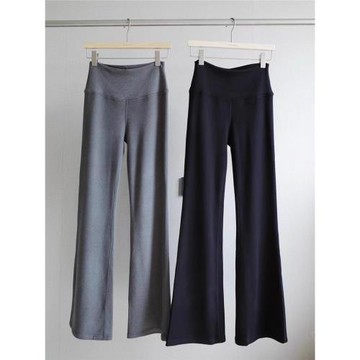 人手一條 德絨系列高腰提臀不掉檔可機洗的打底喇叭褲黑色 灰色