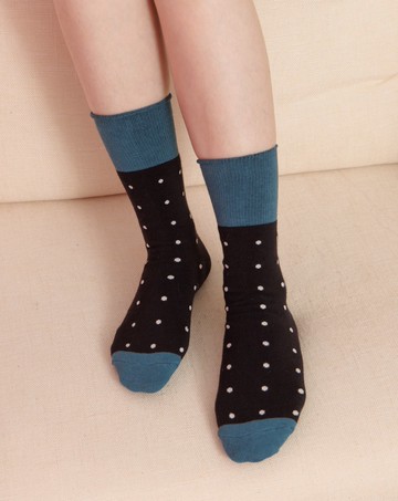 配色點點長襪(兩色)