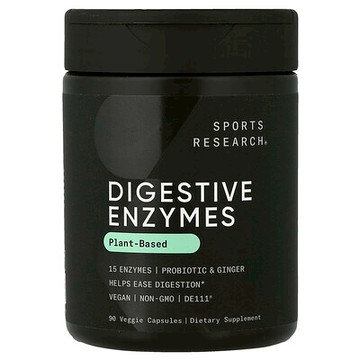 Sports Research, 消化酶，植物基，90 粒素食膠囊