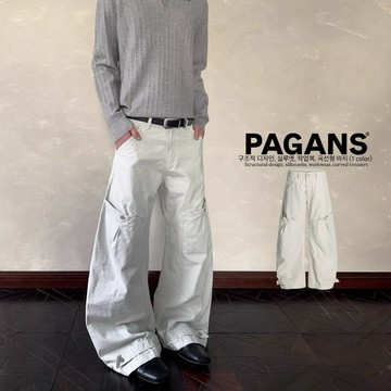 【PAGANS STORE】美式 結構 設計 輪廓 工裝 多口袋 裁剪 彎刀褲 彎刀 牛仔褲 牛仔 長褲