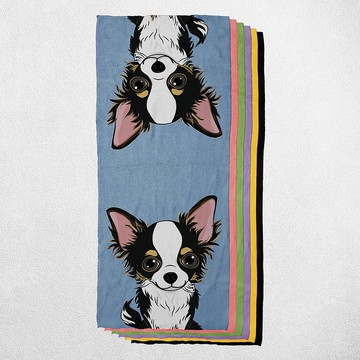 長毛吉娃娃 4毛色 寵物犬貓圖樣 毛巾/方巾/運動毛巾 多圖樣可選