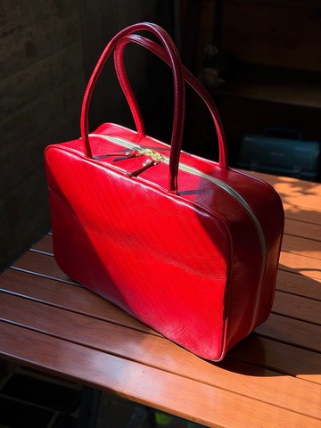 盒包袋 櫻桃紅 I 義大利植鞣革 手提包 旅行包 行李包袋 公事包