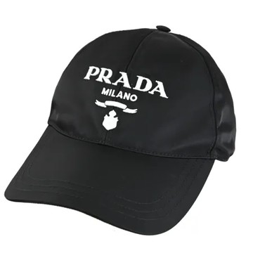 PRADA 1HC274 經典電繡LOGO尼龍棒球帽/遮陽帽.黑