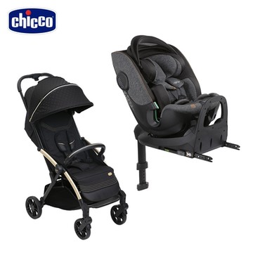 chicco官方直營-Goody XPlus魔術瞬收手推車(輕奢版)+Bi-Seat 全能i-size安全汽座Air版