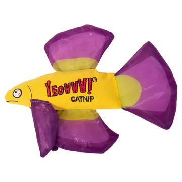 YEOWWW CATNIP 瘋狂貓 鬥魚 紫色 貓薄荷填充玩具  1個