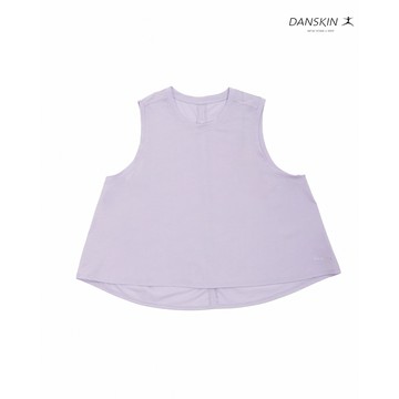 【Danskin】淺紫色天絲涼爽透氣傘狀短版背心 X5VVS401
