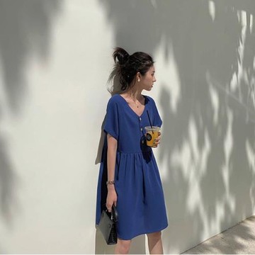 溫柔風小個子娃娃裙夏季2026年新款顯瘦短袖法式高級感御姐連衣裙