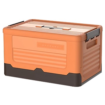 撞色摺疊收納箱 落日橘  中  1個