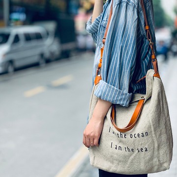 現貨+預購 單肩包帆布手提包-字母印花大容量中性男女包包3色73xo1【獨家進口】【米蘭精品】