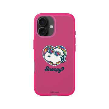 iPhone 16 Clear 粉漾桃 - 史努比 Snoopy - 愛心墨鏡