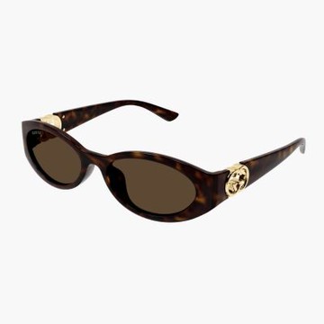 【GUCCI 古馳】橢圓形膠框太陽眼鏡(GG1662SA-002)