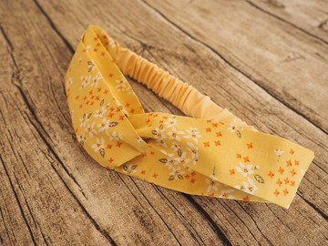 可愛粉黃小白花鬆緊髮帶 客製長度 適合大人小孩 親子裝