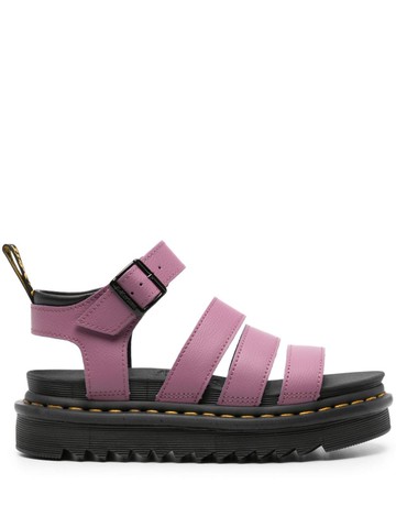 Dr. Martens - Blaire platform sandals - women - Rubber/Satin Ribbon/Fabric/Calf Leather - 6.5 - Purple