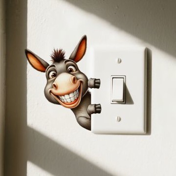 【MR.ZAKKA】創意壁貼-動物主題 可愛卡通小灰驢 兒童房布置 DIY可移式壁貼 無痕壁貼 牆貼