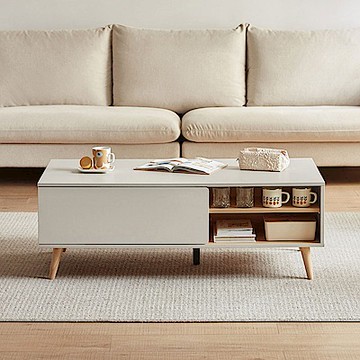 林氏木業簡約雙色1.2M收納茶几 OV1L-原木色 (H014364985)