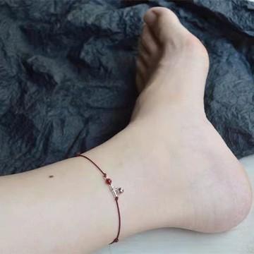 腳鍊 「小銀鈴」原創復古百搭簡約百搭小鈴鐺編織手鏈腳鏈女送閨蜜禮物