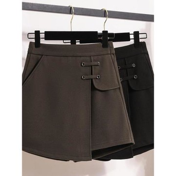 秋冬毛呢短褲外穿2026新款春款女褲裙褲大碼褲子胖mm顯瘦打底靴褲