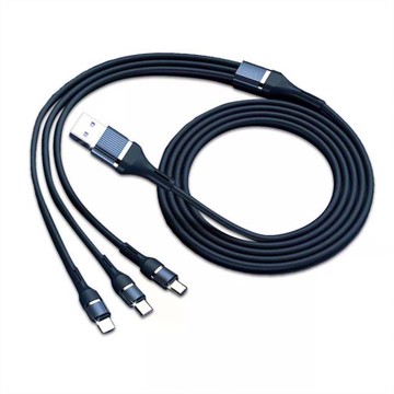 三合一快充充電線傳輸線（充電傳輸一線搞定）變換銀