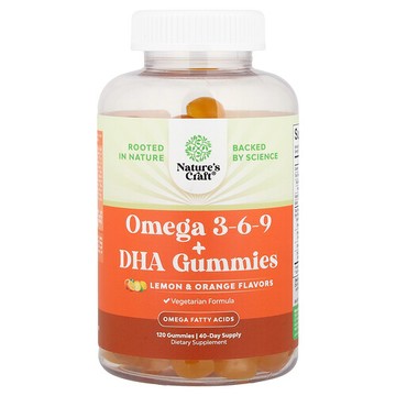 Nature's Craft, Omega 3-6-9+DHA 軟糖，檸檬味和橙味，120 粒軟糖