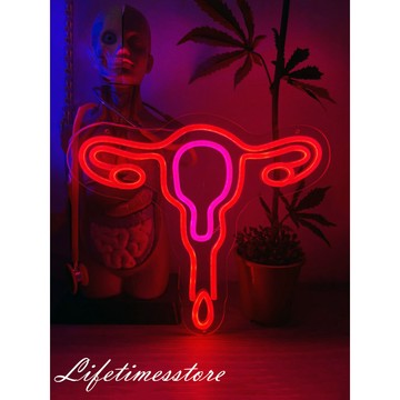 【時光生活】現貨 子宮LED燈板霓虹燈房間佈置道具裝飾-軟燈條-七彩RGB霓虹燈-情境燈-氣氛燈-小夜燈-USB電池供電