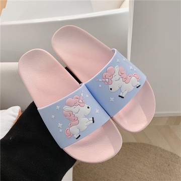 居家拖鞋時尚夏季家用浴室拖鞋新款卡通休閑平底拖鞋女防滑