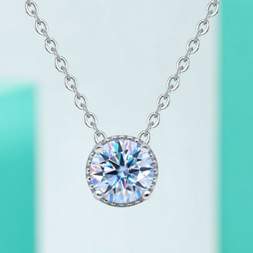 現貨+預購 頂級莫桑鑽石項鍊925純銀女項鍊鎖骨鍊項鏈情人節禮物-四爪包圓時尚星點2款74lq76【獨家進口】【米蘭精品】