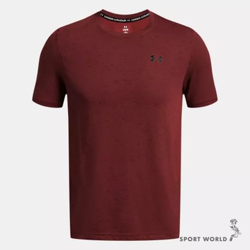 Under Armour UA 短袖上衣 男裝 排汗 歐規 暗紅【運動世界】1382801-688